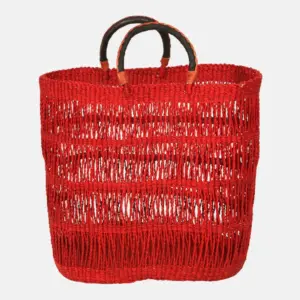 Red Straw Market & Casual Carry Bag